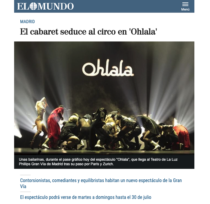 El cabaret seduce al circo en 'Ohlala'